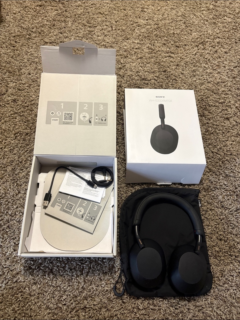 Sony WH-1000XM5SA Black Over-Ear Wireless Headphones *Open Box*